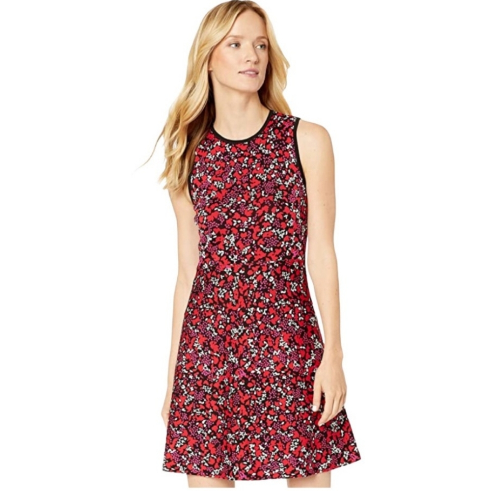 Michael Kors Leaf Jacquard Sleeveless Dress